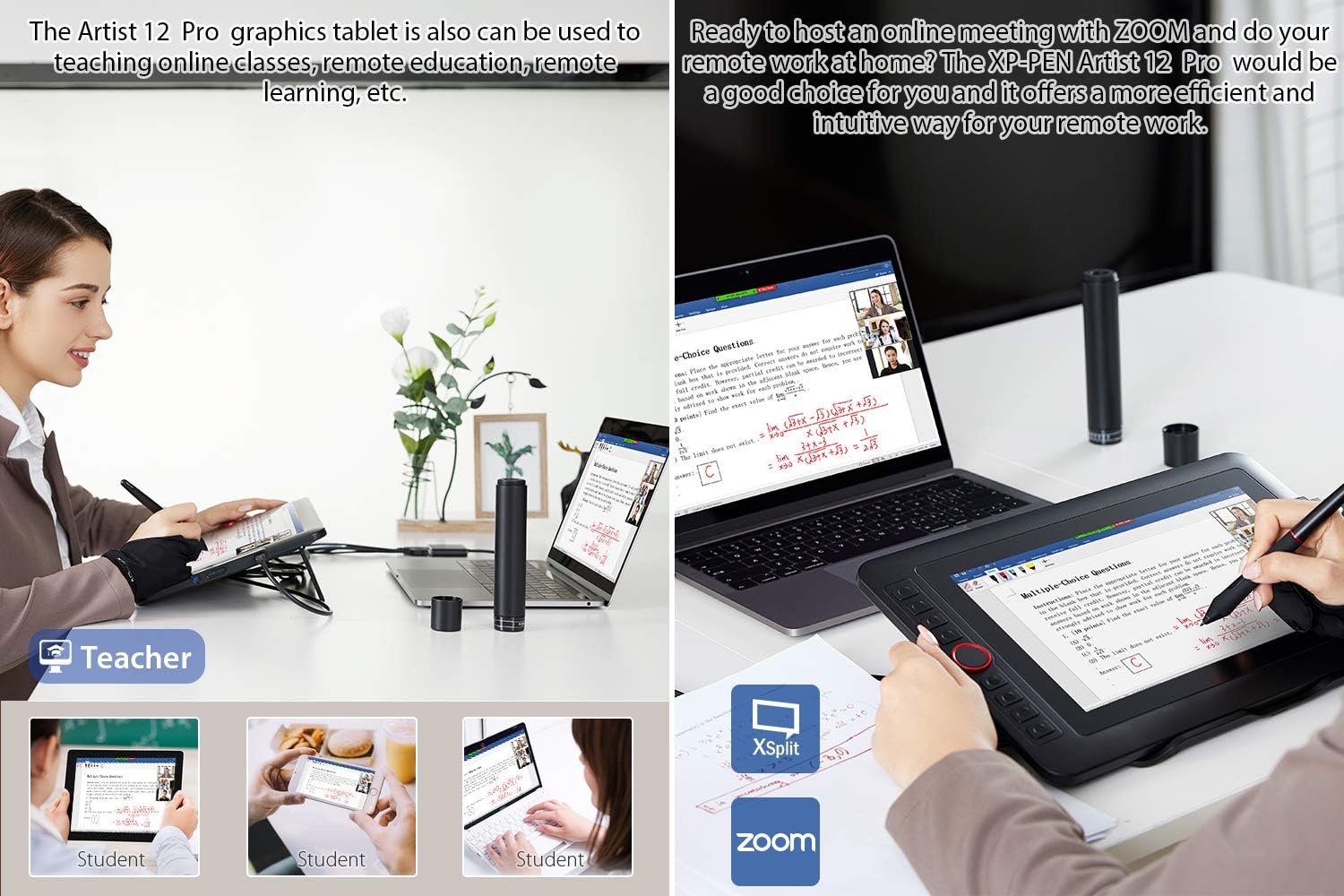 XPPen Artist12 Pro 11.6' Drawing Tablet with Screen Pen Display Full-Laminated Graphics Tablet with Tilt Function Battery-Free Stylus and 8 Shortcut Keys(8192 Levels Pen Pressure and 72% NTSC)