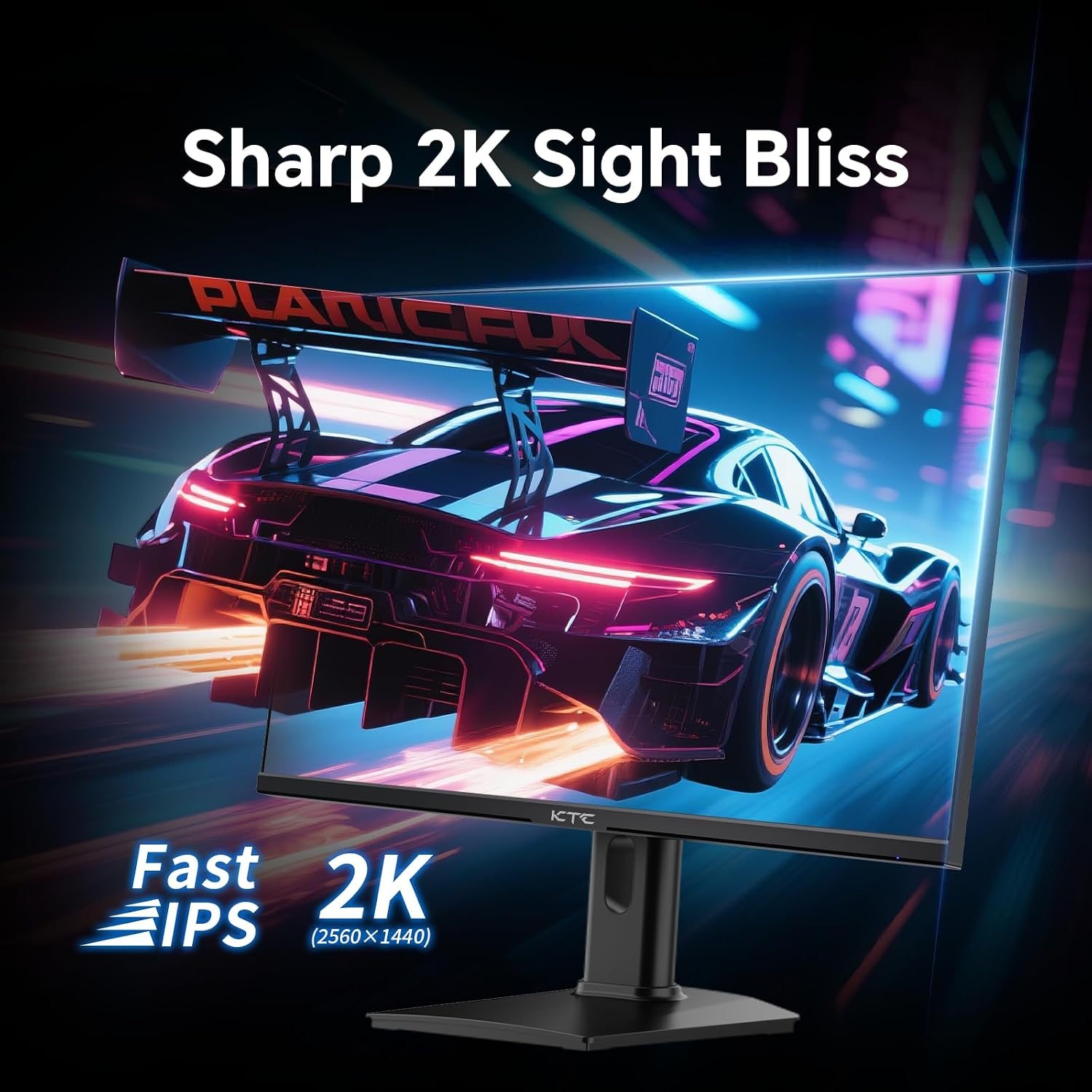 KTC 24 inch Gaming Monitor QHD 180Hz, Fast IPS 1440p Computer Monitor, Up to 185Hz, 1ms, G-Sync/FreeSync, HDR400, Height Adjustable, 2 x HDMI, 1 x DP H24T7 (Renewed)