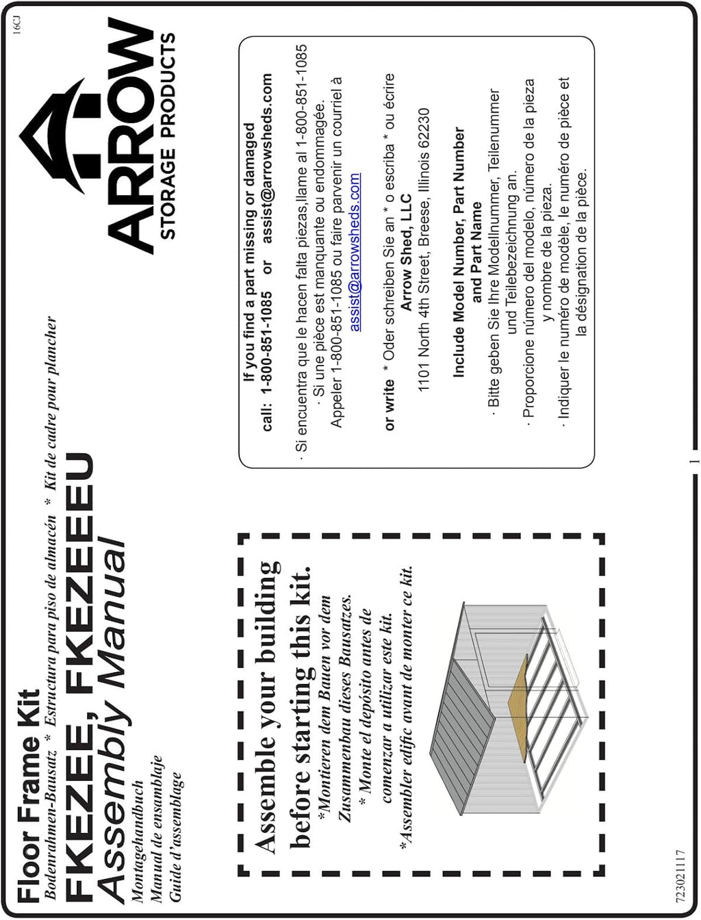 Arrow Floor Frame Kit for Shed and Storage Buildings