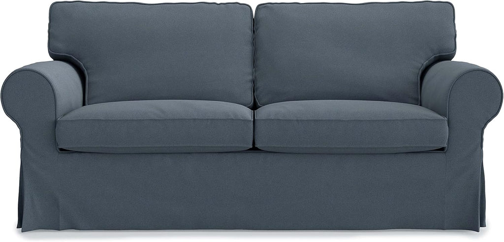 MASTERS OF COVERS Ektorp Loveseat (2 Seat) Sofa Cover for IKEA Two Seater Ektorp Slipcover (Titanium Grey-NOT fit Uppland Series Sofa