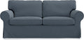 MASTERS OF COVERS Ektorp Loveseat (2 Seat) Sofa Cover for IKEA Two Seater Ektorp Slipcover (Titanium Grey-NOT fit Uppland Series Sofa