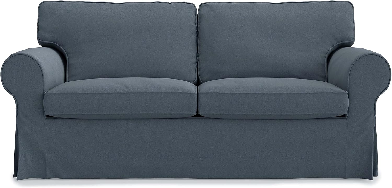 MASTERS OF COVERS Ektorp Loveseat (2 Seat) Sofa Cover for IKEA Two Seater Ektorp Slipcover (Titanium Grey-NOT fit Uppland Series Sofa