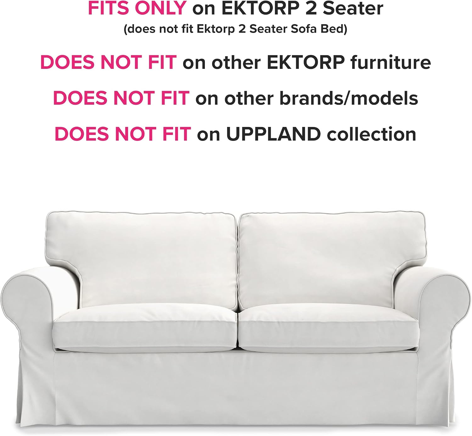 Ektorp Loveseat Cover Replacement for IKEA Ektorp Sofa Cover, Ektorp 2 Seater Sofa Cover,Ektorp Cover Only!(Daily Off White)