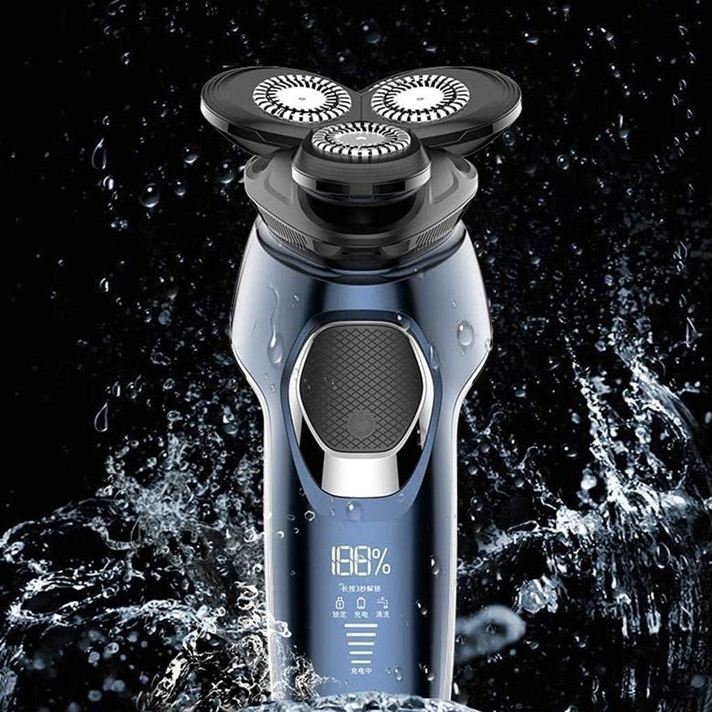 Electric Razor, Electric Shavers for Men, Dry Wet Waterproof Mens Rotary Facial Shaver, Face Shaver Cordless Travel USB Rechargeable with Beard Trimmer LED Display for Shaving Husband Dad