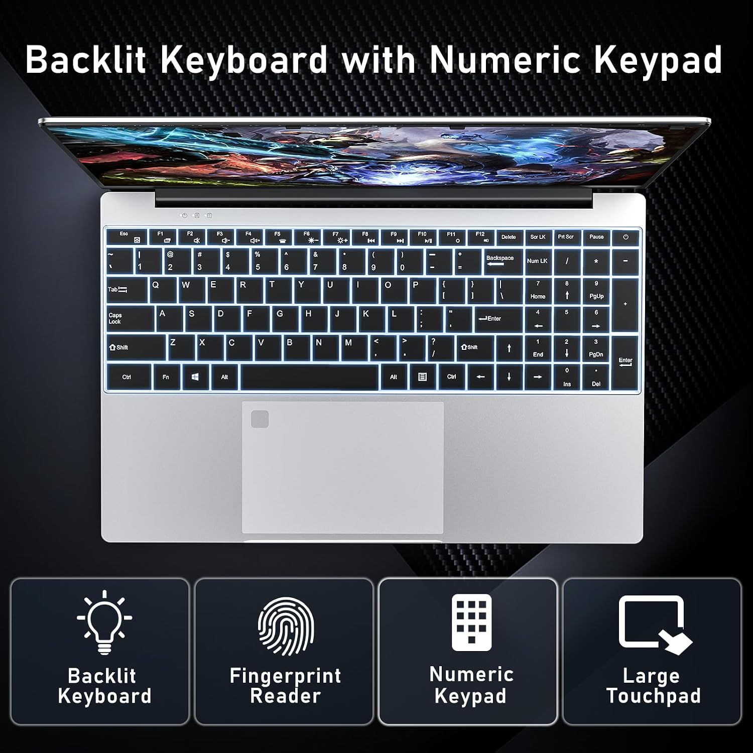 NAIKLULU Gaming Laptop,Window 11 Pro Laptop Computer, 15.6 Inch Lap Top，32GB RAM 1TB SSD,1920 * 1080 Display,WiFi 5,BT5.0,N5095 Processor(up to 2.9Ghz),Backlit Keyboard,Fingerprint Unlock