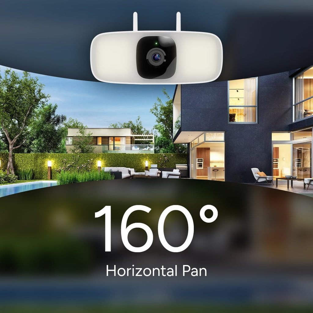 Lorex Connect 2K Floodlight Wi-Fi Security Camera | New Connect App | 160° Pan Coverage | Person Detection | Live Auto-Tracking | Color Night Vision | 2-Way Talk | Cloud & Local Storage Option