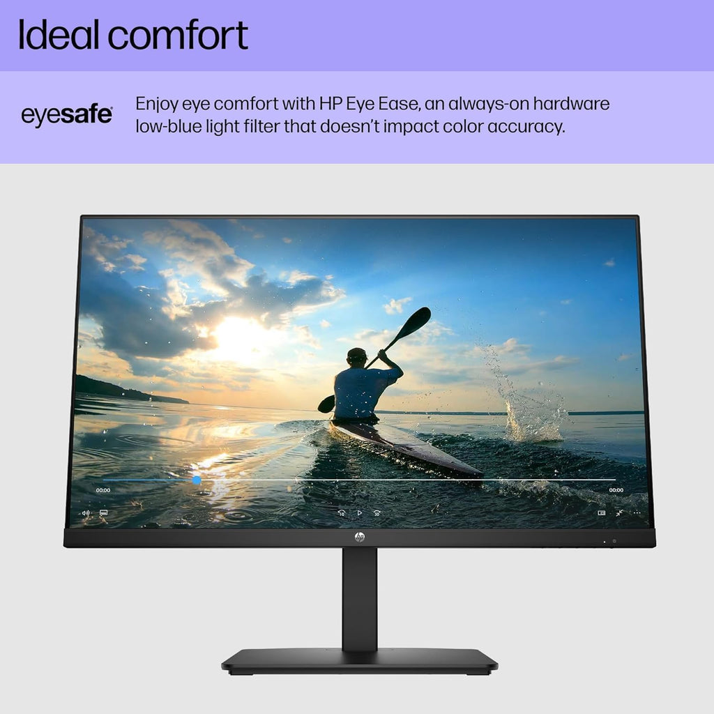 HP 27' IPS LED FHD Monitor - Built-in Dual 2W Speakers - 100Hz - HDMI, DisplayPort, VGA - Series 2025 Office Monitor - Eye Ease with Eyesafe Certification, Black, w/HDMI