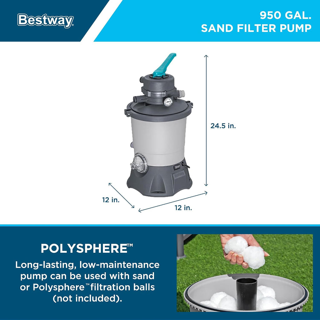 Bestway Hydrium 16'5' x 12' x 48' Above Ground Pool, Oval Steel Side Wall Frame Outdoor Swimming Pool Set with Sand Filter Pump, Ladder & Accessories