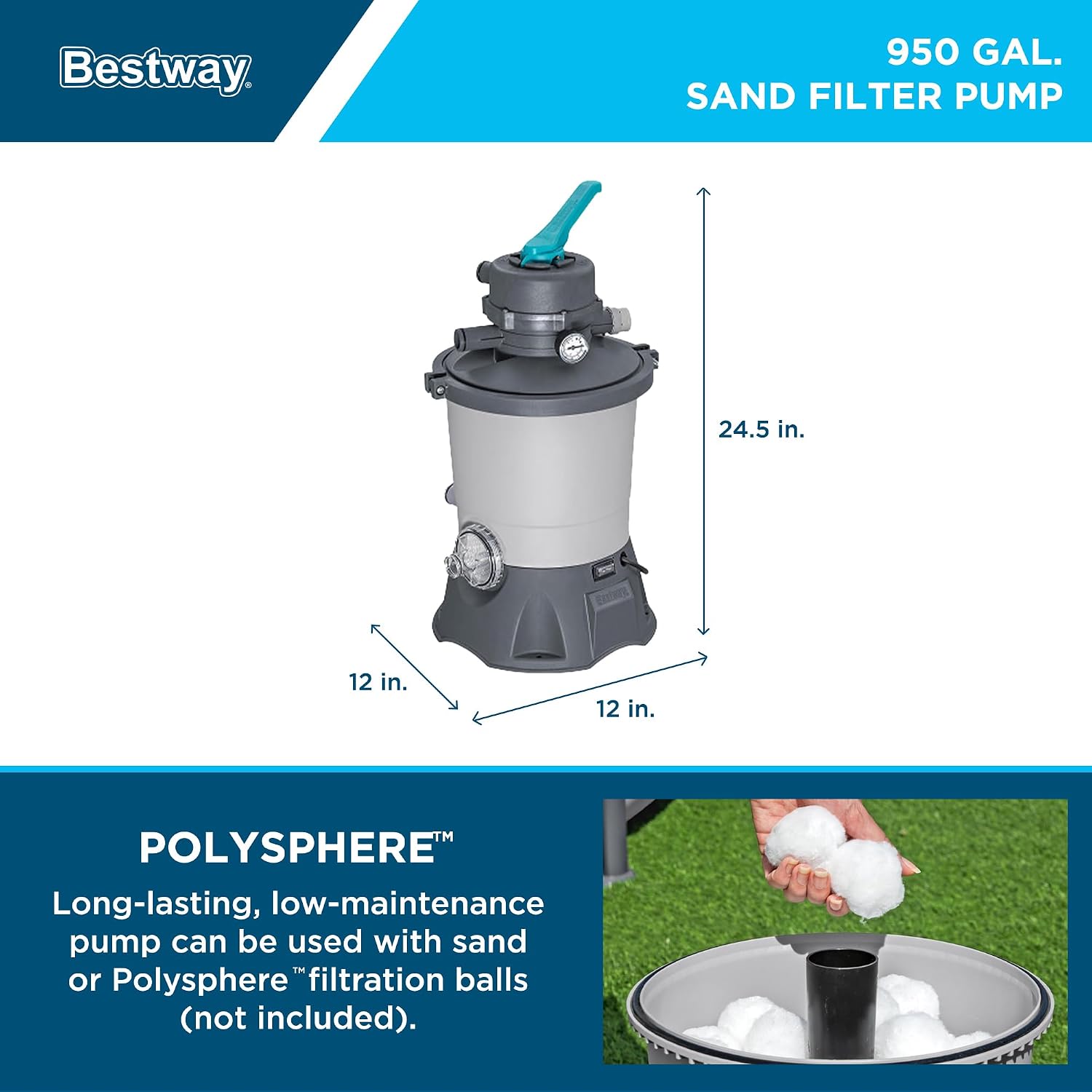 Bestway Hydrium 16'5' x 12' x 48' Above Ground Pool, Oval Steel Side Wall Frame Outdoor Swimming Pool Set with Sand Filter Pump, Ladder & Accessories