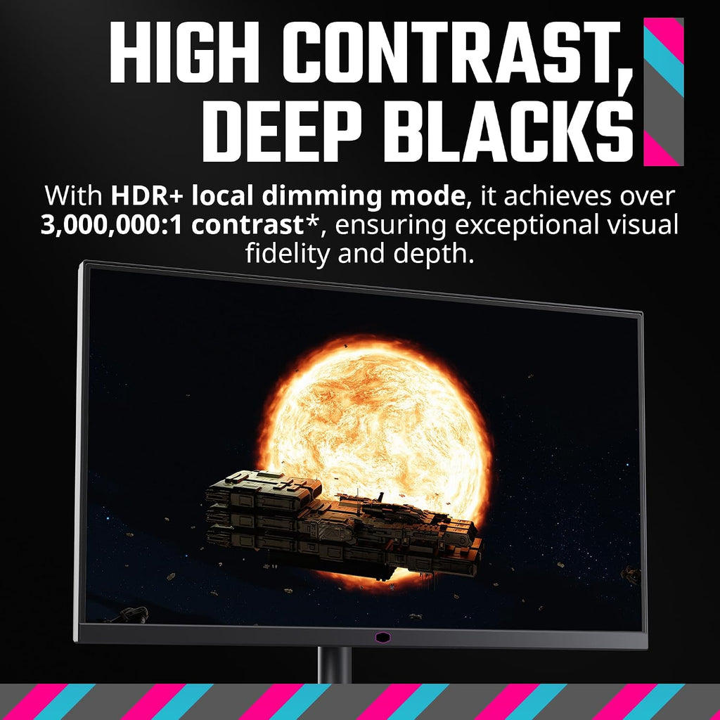 Cooler Master Tempest GP2711 27' 2K 165Hz Mini LED VA Quantum Dot QHD 2560 x 1440 PC Monitor, HDR1000, 4ms (GtG)|1ms (MPRT), DCR, FreeSync Premium, DP1.4 * 1, HDMI2.0 * 2, USB C*1, KVM