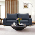 Valthie Faux Leather Couch, Mid Century Modern Comfy Loveseat Sofa with Wide Arm, Side Pockets, Solid Wooden Frame for Office, Living Room and Bedroom, 2 Seater (Blue, 71.25 inches)