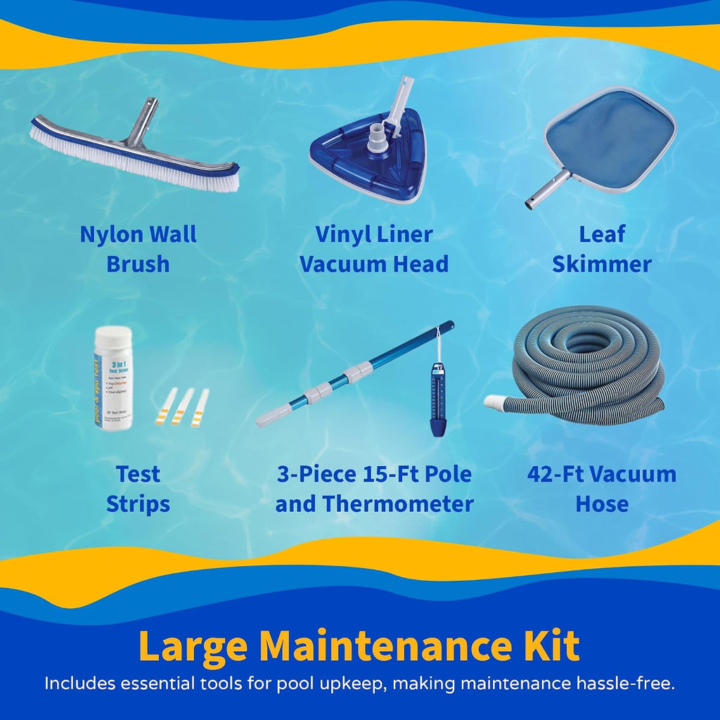 Belize 15-ft x 30-ft Oval 52-in Deep 6-in Top Rail Swimming Pool Package