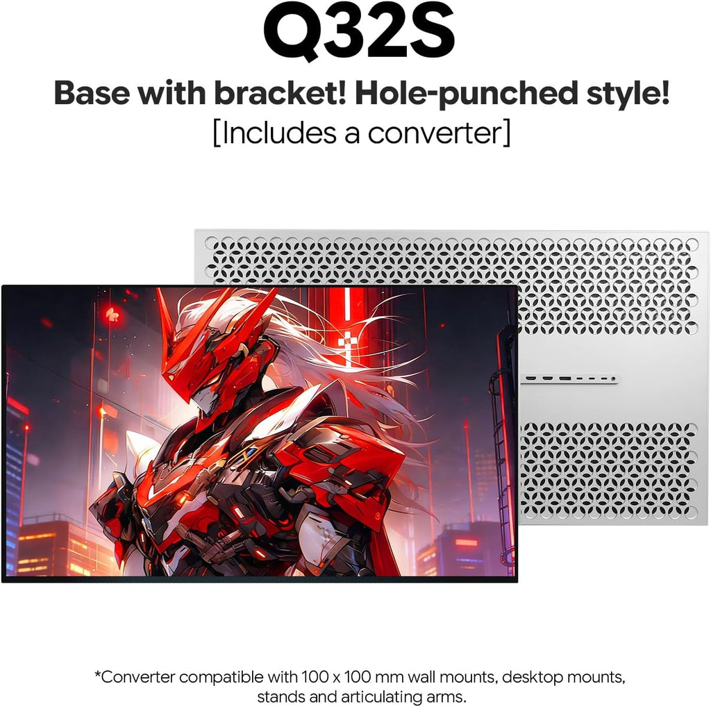 Q32S 32' 4K 240Hz QD-OLED Glossy Monitor, 0.03ms, 99% sRGB, 99% DCI-P3, 10-Bit Color, HDR, 1500000:1 Contrast Ratio, Eye Care (Honeycomb - Without Stand)
