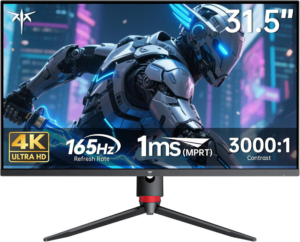 KTC 32 Inch 4K Gaming Monitor, 165Hz UHD (3840x2160P) Fast IPS Screen, 1ms (MPRT), Adaptive Sync, 3000:1 Contrast,121% sRGB,HDMI 2.1 Display Port 1.4, Tilt/Height Adjustment, VESA Mount, H32P22P