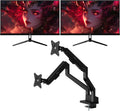 Pixio Two PX279 Wave 27 inch 240Hz Refresh Rate FHD 1080p Resolution Fast IPS Panel 1ms GTG Resonse Time Gaming Monitor and PS1D Wave Black Dual Monitor Arm - Fits up to 32 inches and 19.8lbs