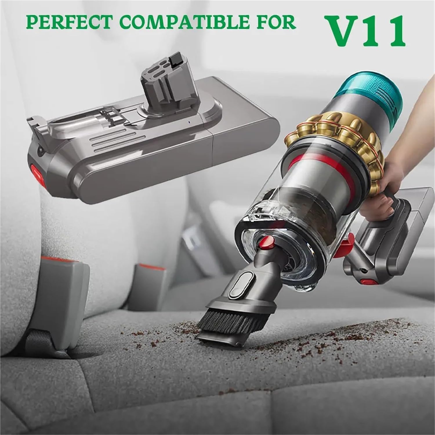 Compatible for Dyson V11 Vacuum Cleaner, 25.5V 6000mAh Replacement Battery(1pc V12-6000mAh)
