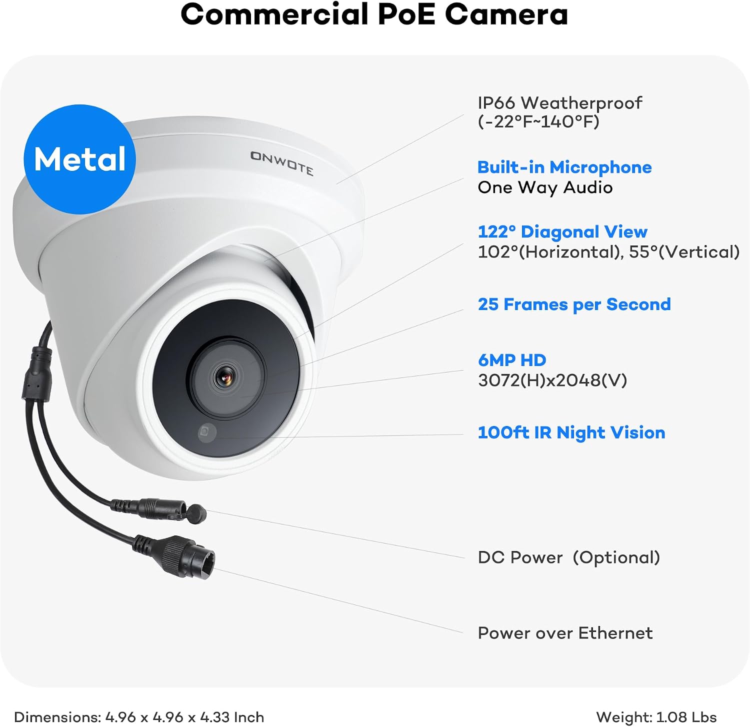 ONWOTE 32 Channel Security Camera System, 12MP 32CH NVR 8TB, 32 Ports PoE Switch, 24x 6MP Outdoor Audio PoE IP Cameras, AI Human Vehicle Detection, 24x Cables-2280ft, Commercial CCTV for Business