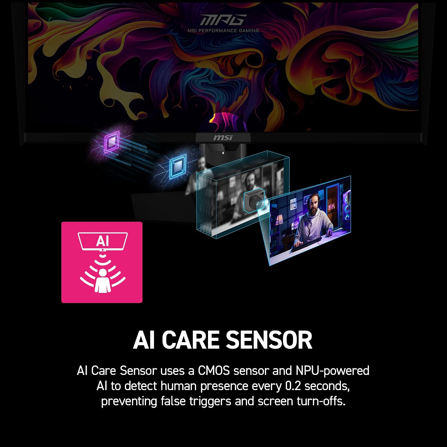 msi MPG 271QR QD-OLED X50 27-Inch WQHD QD-OLED Monitor, 2560 x 1440, 500Hz, 0.03ms, DisplayHDR True Black 500, AMD FreeSync Premium Pro, G-SYNC Compatible, AI Care Sensor, HDMI2.1, DP 2.1, 98W USB-C