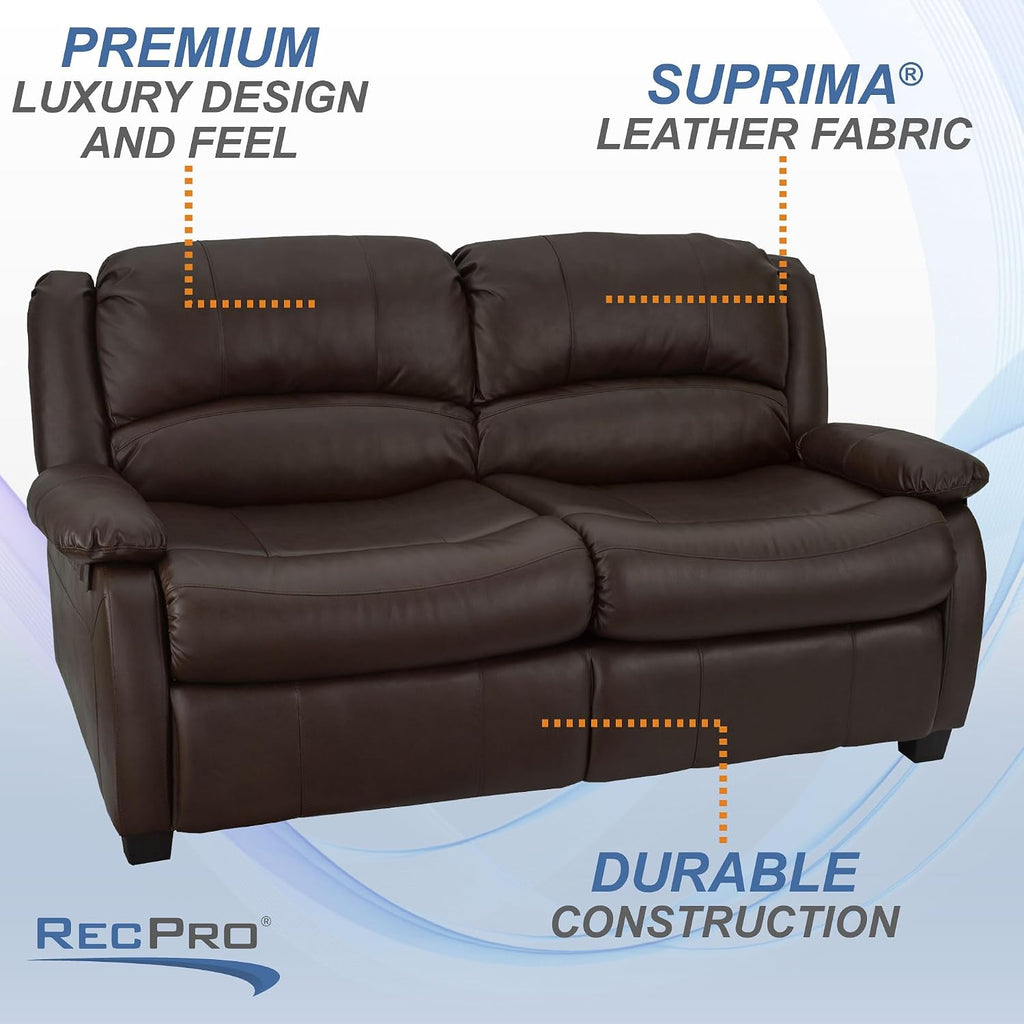 RecPro Charles Collection | 65' RV Hide A Bed Loveseat | Memory Foam Mattress | Pull Out Couch | RV Furniture | Chestnut