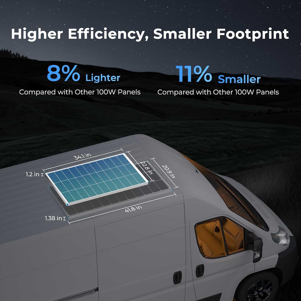 【New Upgrades】 Renogy 200 Watt Solar Panel Kit 12 Volt N-Type Starter Kit with 2 Pcs 100W Solar Panel and 30A PWM Charge Controller for RV, Boats, Trailer, Camper, Marine,Off-Grid System