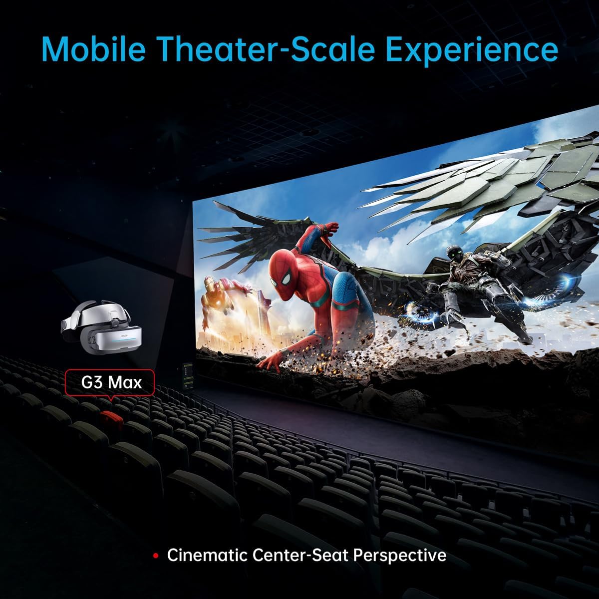 GOOVIS G3 Max XR Head Mounted Display – 1000'' QHD 2.5K 120Hz Micro-OLED Display, Blu-ray 3D Portable Theater, Compatible with iPhone 16/Android/PC/Handhelds/PS5/Blu-ray Players and More