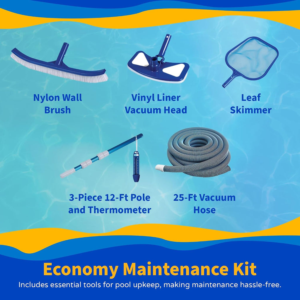 Martinique 21-ft Round 52-in Deep 7-in Top Rail Metal Wall Swimming Pool Package