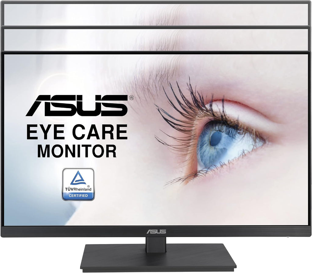 ASUS 24' 1080P Monitor (VA24EQSB) - Full HD, IPS, 75Hz, Built-in Speakers, Eye Care, Low Blue Light, Flicker Free, VESA Mountable, Height Adjustment, Frameless, DisplayPort, HDMI, VGA, USB Hub,Black