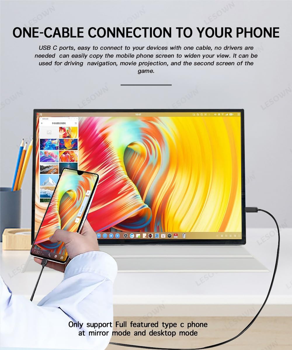 18' 2.5K 144Hz Ultra Thin Portable Gaming Monitor Widescreen 100% sRGB 500Nits USB-C HDMI External Display, Built-in Speakers (18' 2.5K 144Hz No Touch)