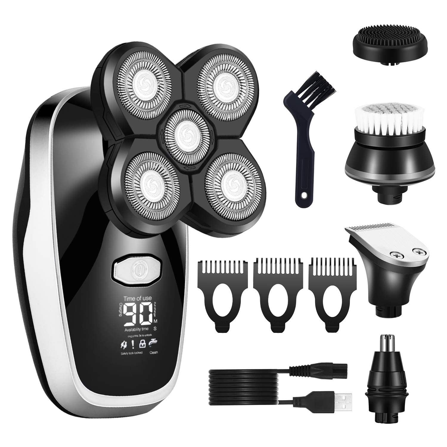 Electric Razor for Men, All in one wet dry grooming electric shaver digital display hair trimmer beard electric razor men facial&body shaving machine