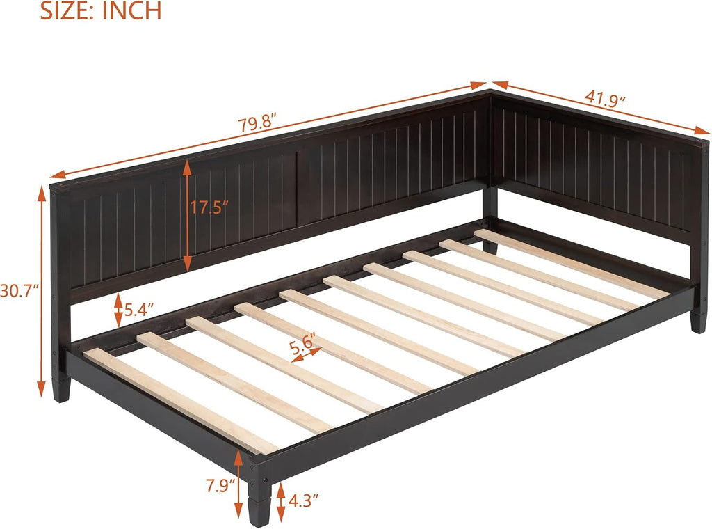 Merax Twin Size Daybed Wood Sofa Bed, Espresso