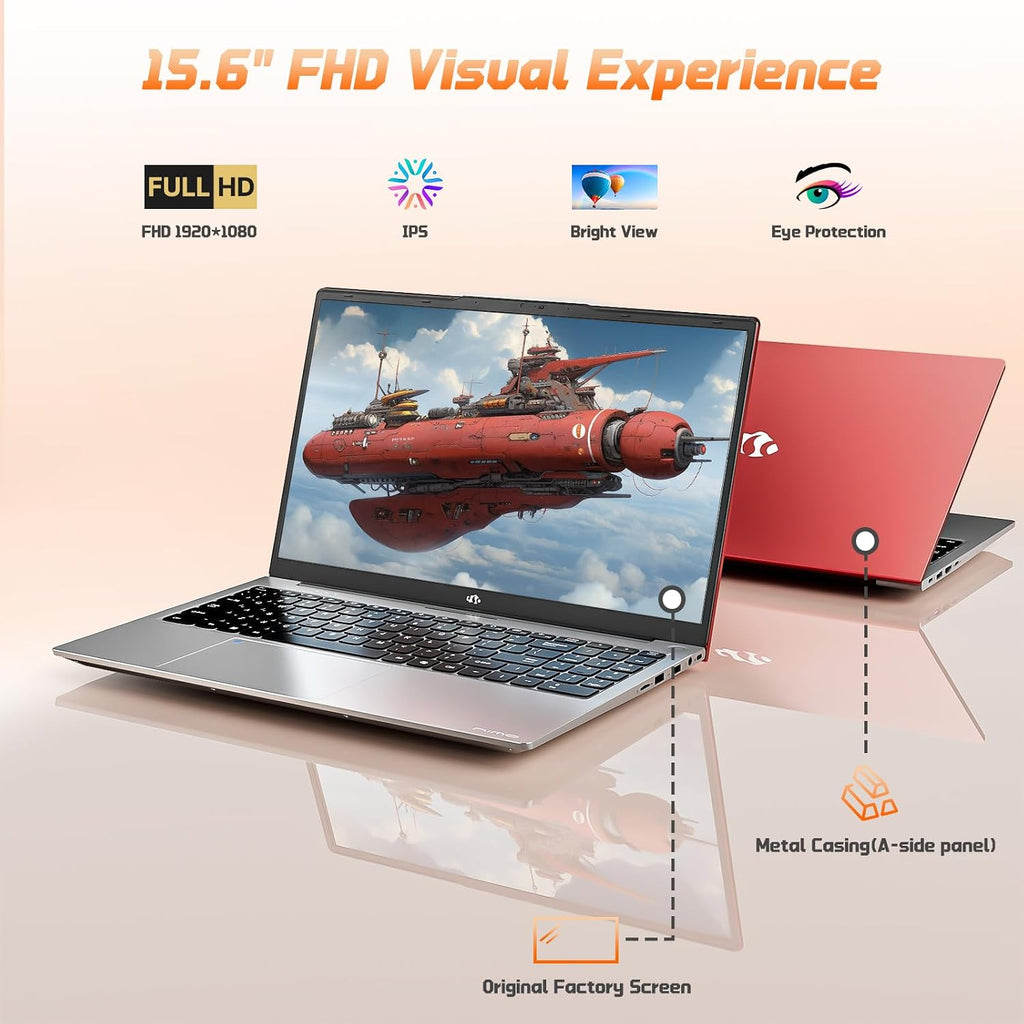 NIMO 15.6' IPS FHD-Student-Laptop, 16GB RAM 512GB SSD Intel N150(Beat i3-10110U, Up to 3.6GHz) Computer with 65W Type-C, Fingerprint, Backlit Keyboard, Wi-Fi 6, BT5.2, for Business and Home