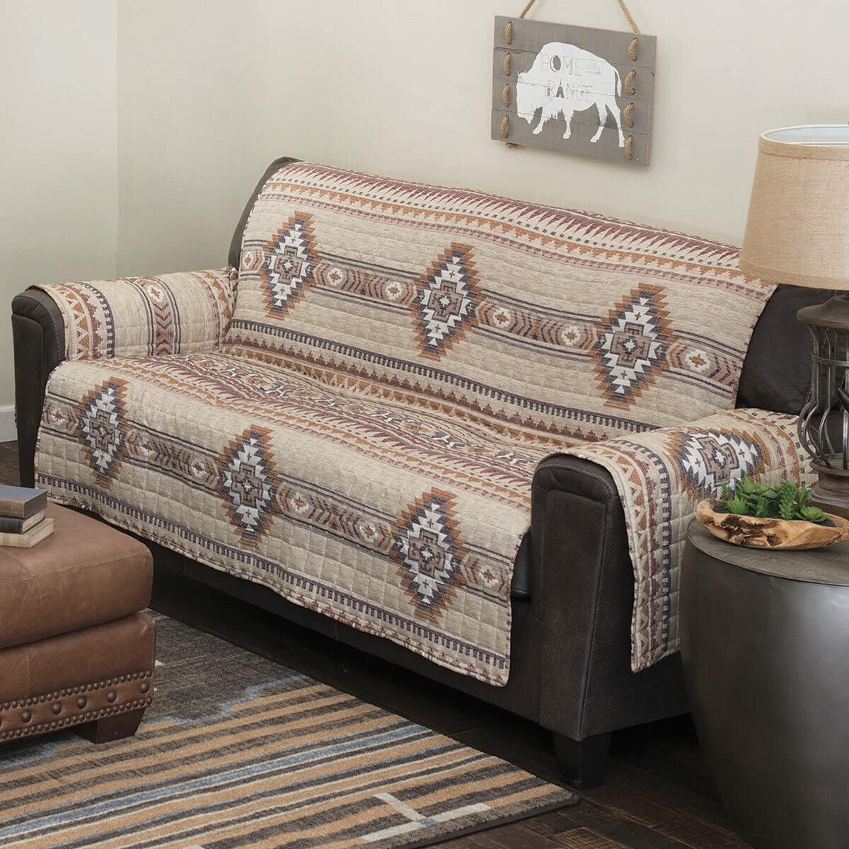 BLACK FOREST DECOR Southern Flare Sofa Cover - Southwest Furniture Protector, Machine Washable, 127' W x 77' L
