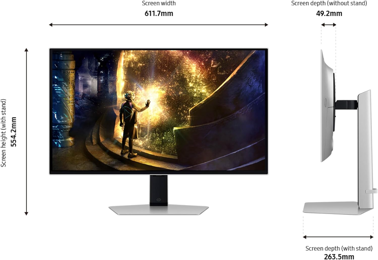 Samsung 27' Odyssey OLED G6 (G61SD) QHD & QD-OLED 240Hz 0.03ms FreeSync Premium Pro Gaming Monitor with Sleek Metal Design, 3 Year Warranty, US, LS27DG610SNXZA