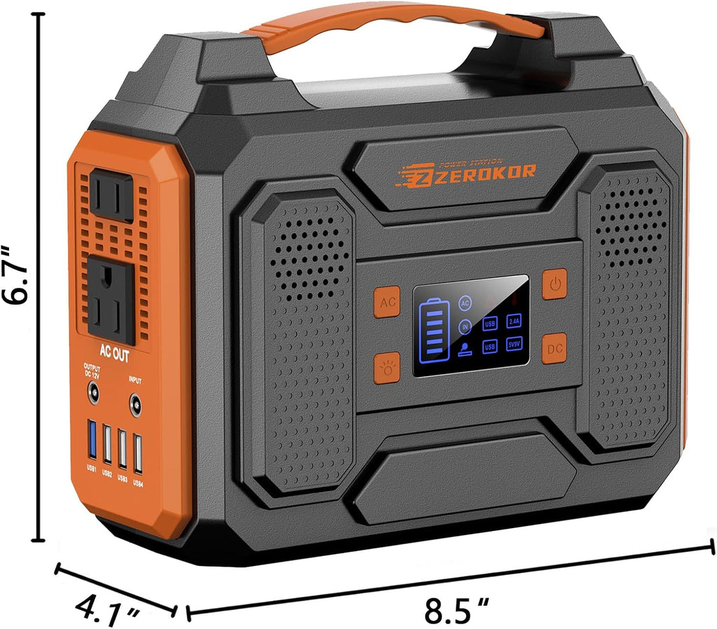 300W Portable Power Station with Foldable Solar Panel 60W, Portable Solar Power Generator with Panels, Camping 65W 110V Power Bank with AC Outlet for Laptop Smart Device RV Outdoor Power Outage