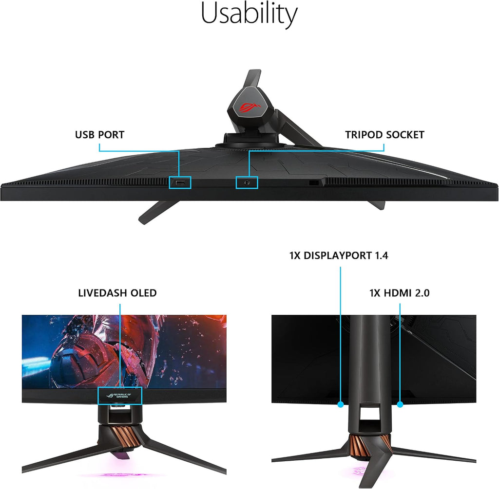 ASUS ROG Swift 32 inches 4K HDR 144Hz DSC Gaming Monitor (PG32UQX) (Renewed)
