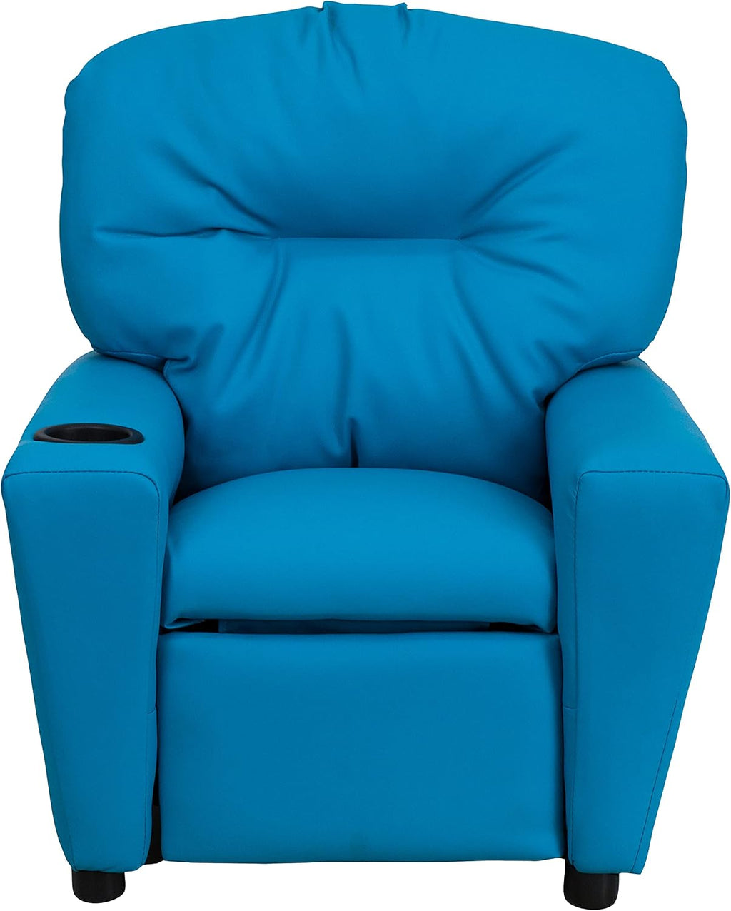 Flash Furniture Chandler Vinyl Kids Recliner with Cup Holder and Safety Recline, Contemporary Reclining Chair for Kids, Supports up to 90 lbs., Turquoise