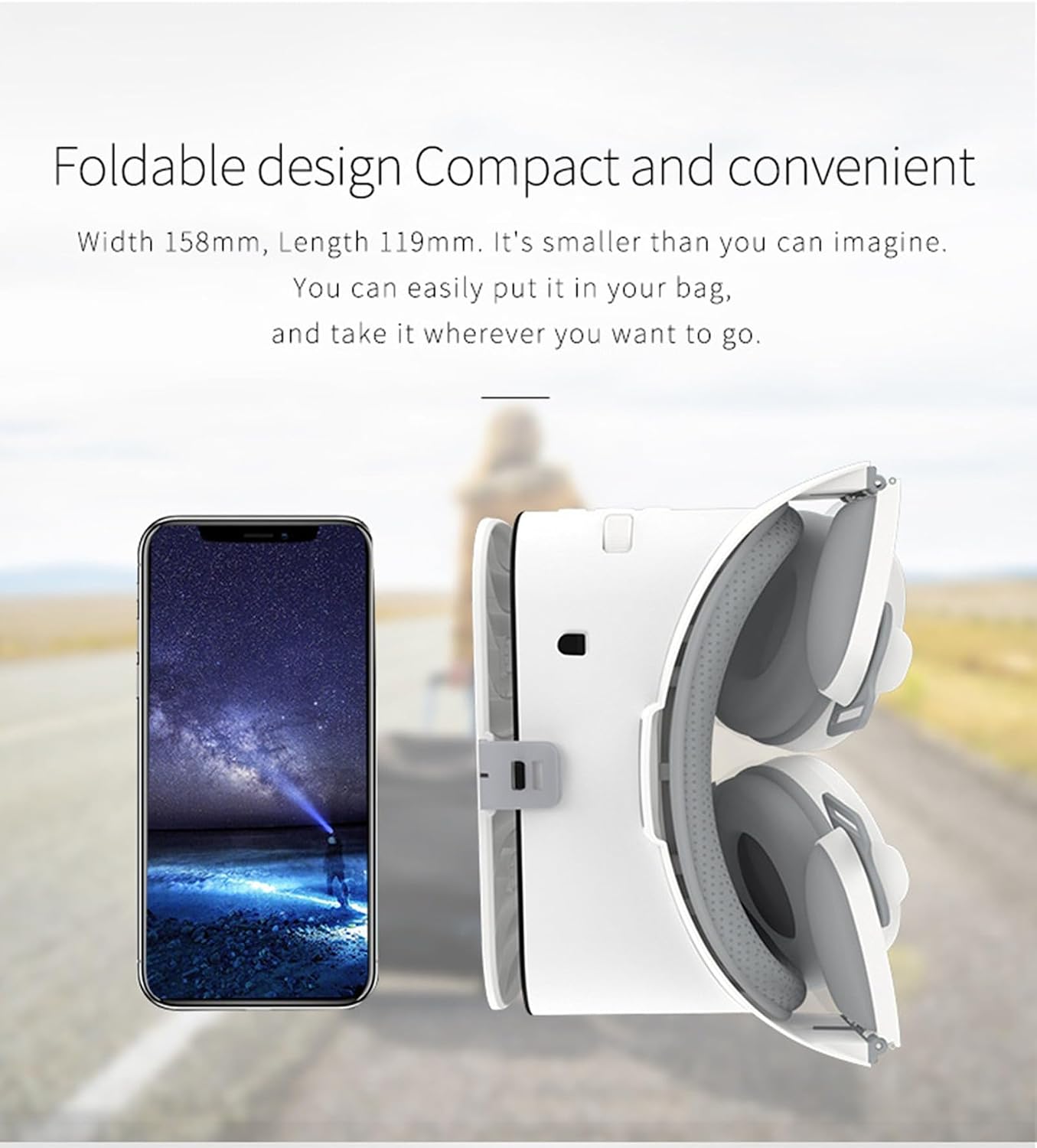 Virtual Reality VR Headset, Phone VR Glasses for 3D Video Game Play for Adults & Kids, VR Goggles w/Bluetooth Headphones Compatible with iPhone 17 16 15 14 13 12 Pro Samsung Galaxy S24 S23 S22