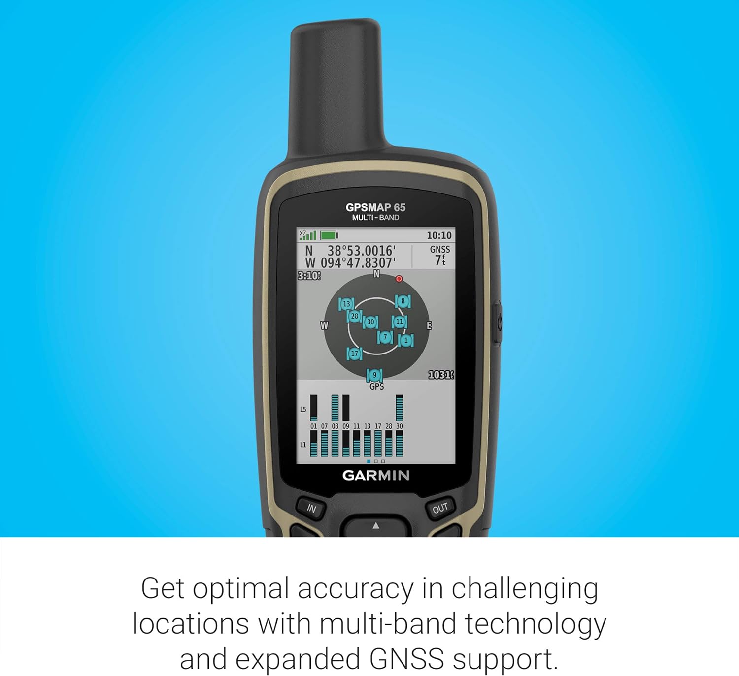 Garmin GPSMAP 65, Button-Operated Handheld with Expanded Satellite Support and Multi-Band Technology, 2.6' Color Display, 010-02451-00 (Renewed)