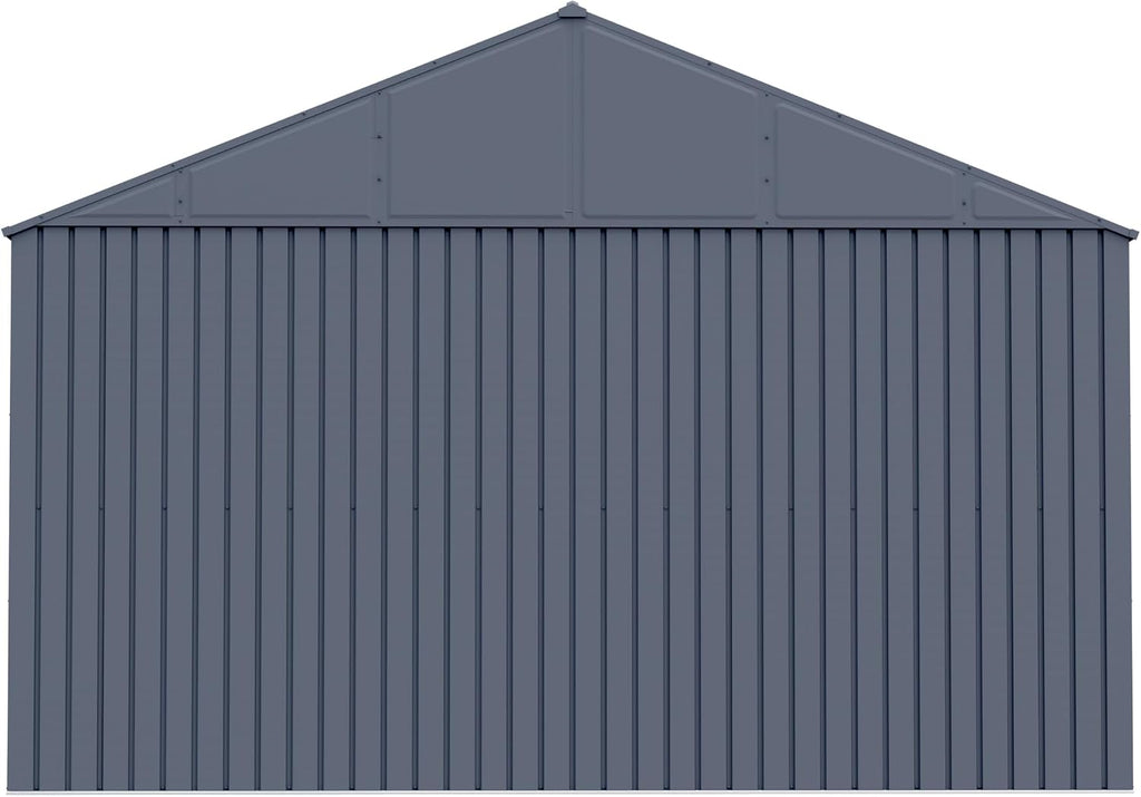 Arrow Shed Elite 12' x 12' Tall Outdoor Steel Storage Shed with High Gable and Lockable Doors Storage Building, Anthracite
