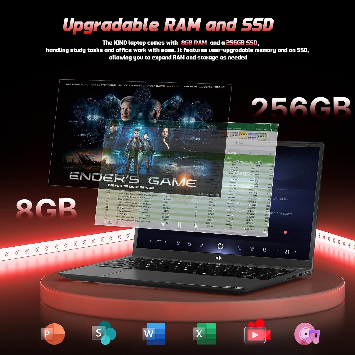 NIMO 15.6' FHD Laptop Computer, Intel Pentium N150 (Beat i3-1115G4, 4-Core Up to 3.4GHz), Laptop with Backlit Keyboard 65W GaN Type-C Fingerprint 8GB RAM 256GB SSD, for Home-Student and Business