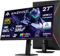 Amzfast 27 Inch 4K Gaming Monitor HDR 400, UHD 160Hz 144Hz | FHD 320Hz 300Hz 1ms Fast IPS Dual Mode, 126% sRGB, PIP/PBP, HDMI 2.1 x 2 & DP 1.4 x 2, Height Adjustment, VESA.