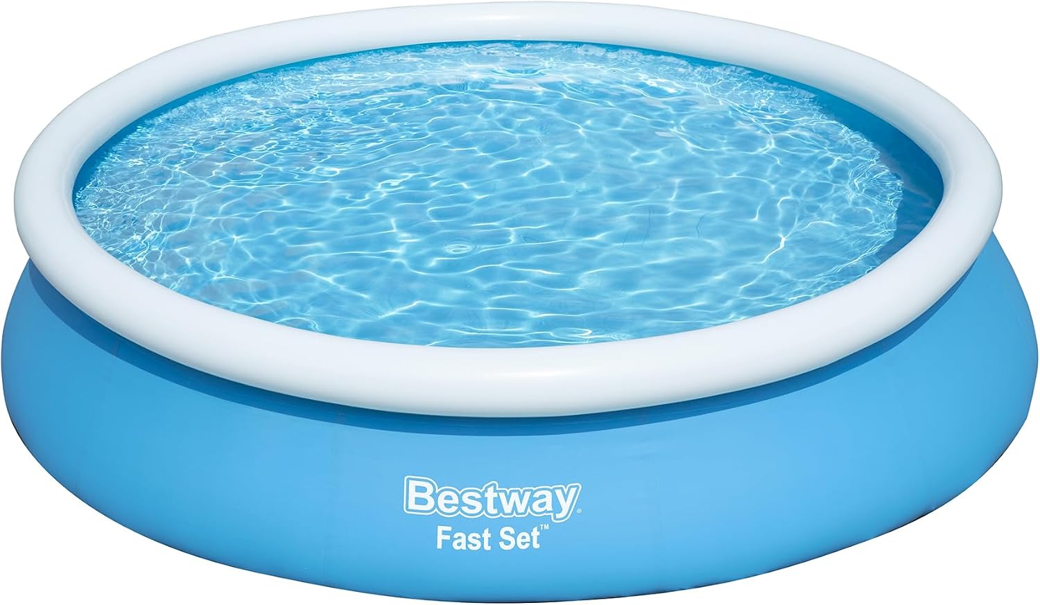 Bestway Fast Set 12 Foot x 30 Inch Round Inflatable Ring Above Ground Swimming Pool Set Easy Setup Backyard Outdoor Family Pool with Filter Pump