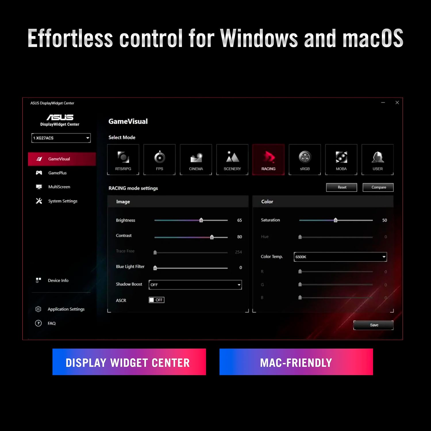 ASUS ROG Strix 27' 5K HDR Gaming Monitor (XG27JCG) – 5120x2880, 180Hz, 0.3ms, Fast IPS, Dual Mode (180Hz or QHD 330Hz), Extreme Low Motion Blur Sync, G-SYNC Compatible, DisplayWidget, 3 yr Warranty