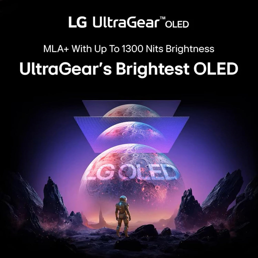 LG 27' OLED QHD (2560 x 1440) Gaming Monitor, 480Hz, 0.03ms, FreeSync Premium Pro, G-Sync Compatible, DisplayHDR True Black 400, DCI-P3 98.5%, RGB Lighting, Adjustable Stand