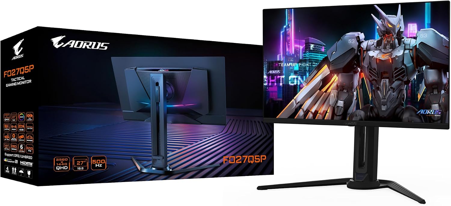 GIGABYTE Monitor 27' OLED Flat AORUS FO27Q5P OLED/0.03MS/500HZ/QHD