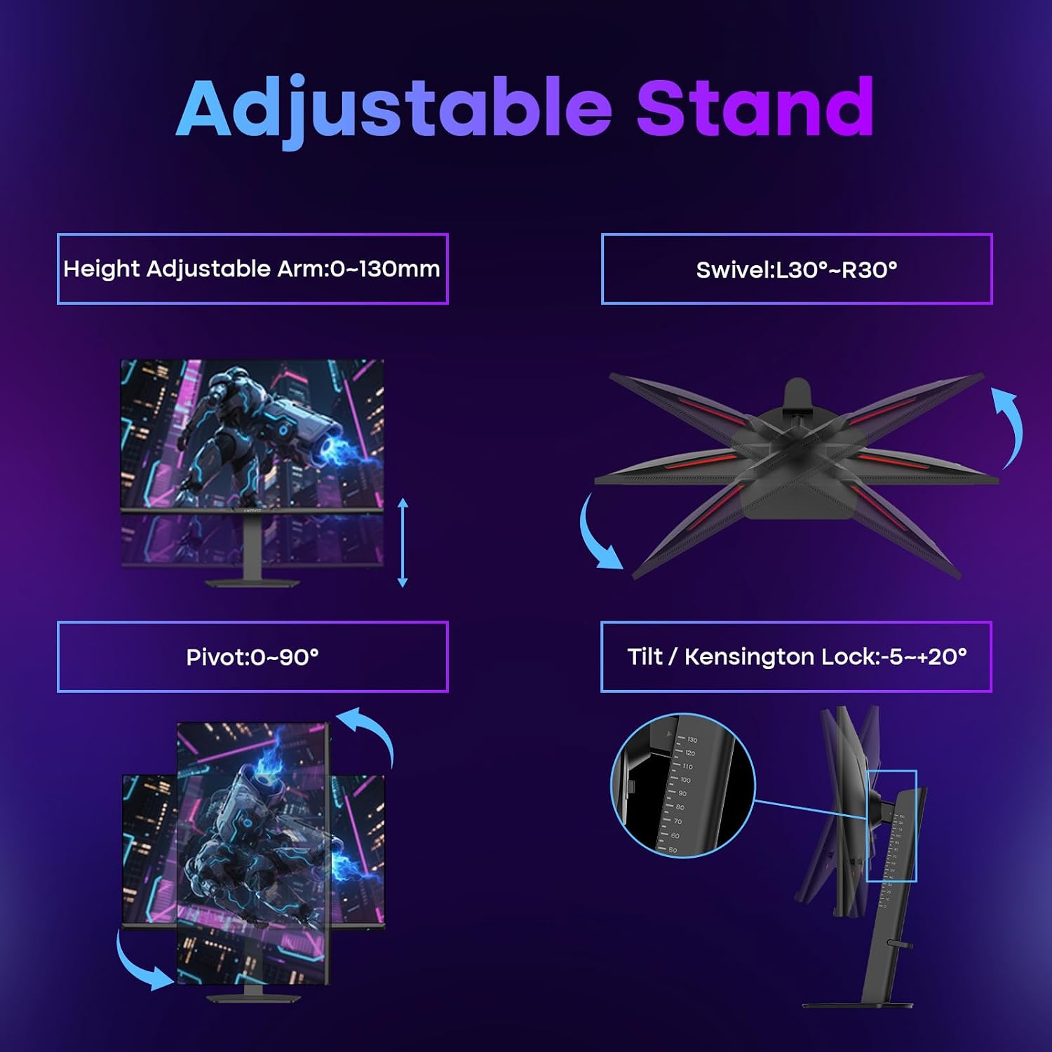 Amzfast 27 Inch 4K Gaming Monitor HDR 400, UHD 160Hz 144Hz | FHD 320Hz 300Hz 1ms Fast IPS Dual Mode, 126% sRGB, PIP/PBP, HDMI 2.1 x 2 & DP 1.4 x 2, Height Adjustment, VESA.