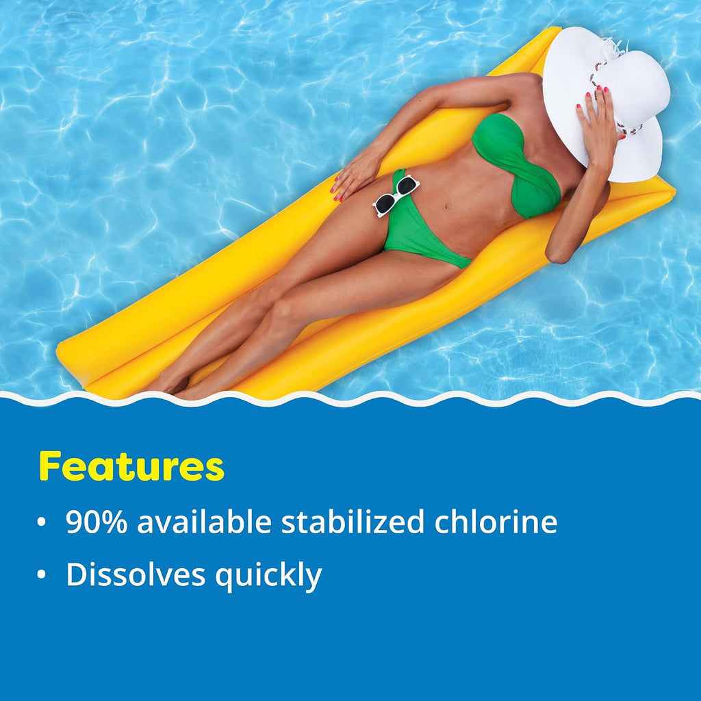 In The Swim 1 Inch Stabilized Chlorine Tablets for Sanitizing Swimming Pools - Fast Dissolving - 90% Available Chlorine - Tri-Chlor - 25 Pounds