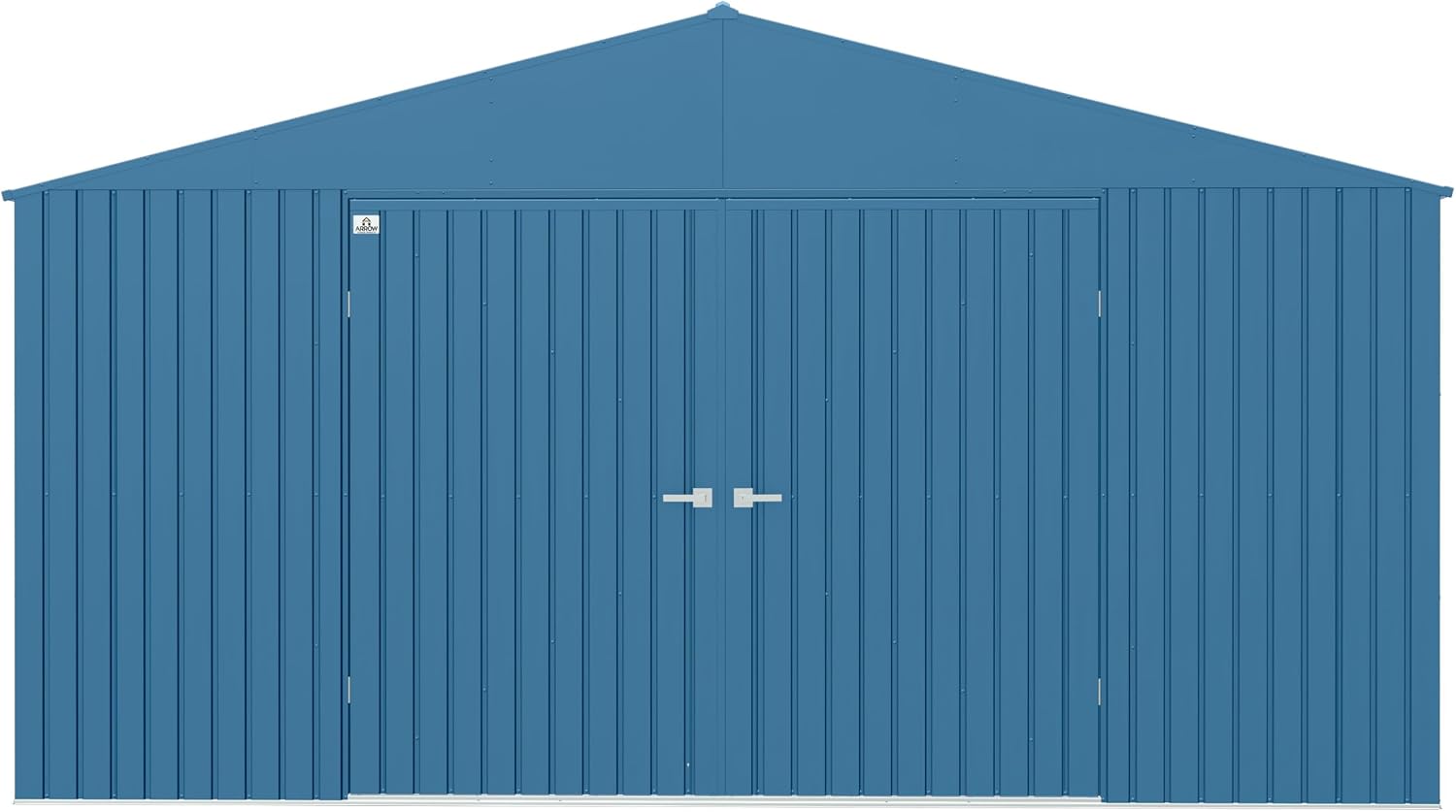 Arrow Shed Elite 14' x 12' Tall Outdoor Steel Storage Shed with High Gable and Lockable Doors Storage Building, Blue Grey