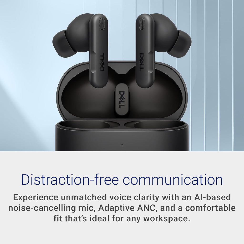 Dell Pro Plus Earbuds - EB525 - True Wireless, Bluetooth 5.3, AI-Based Noise-Cancelling mic, Adaptive ANC, Ear tip Sizes (XS, S, M, L)
