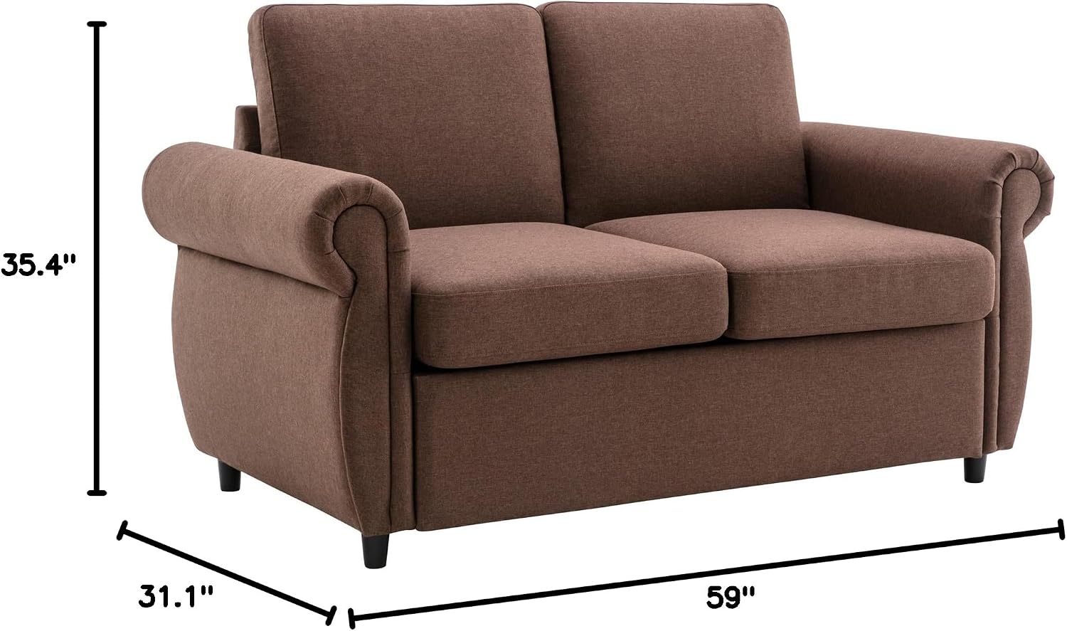 Sleeper Couch Small Sofa for Living Room or Bedroom Including Pull Out Bed
